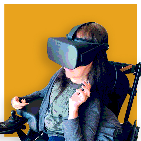 Esther Appleyard Fox with VR headset